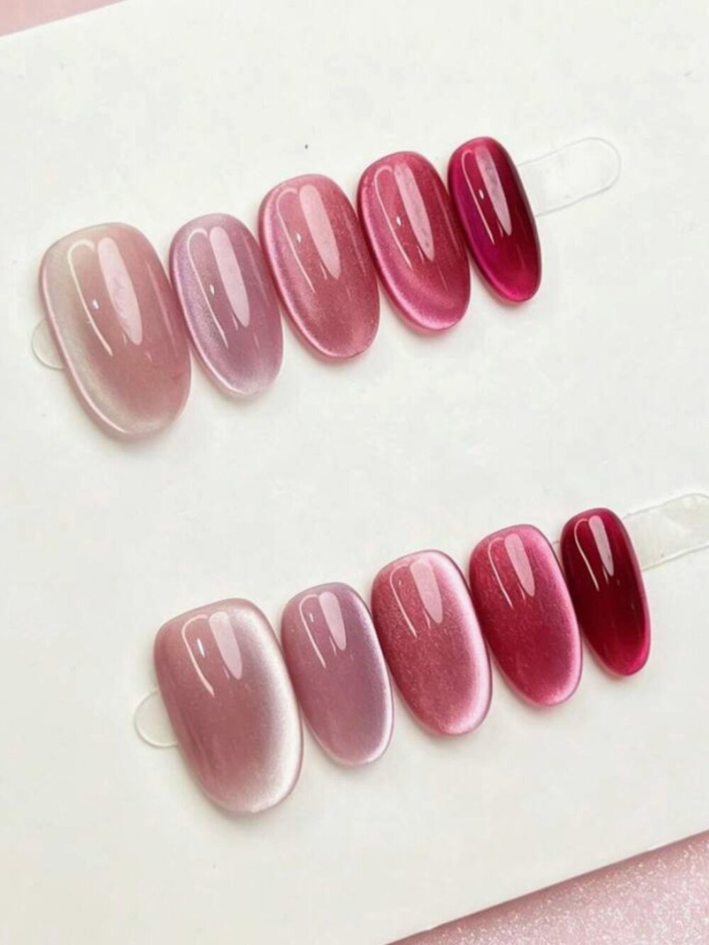 Pink Cat Eye Press On Nails